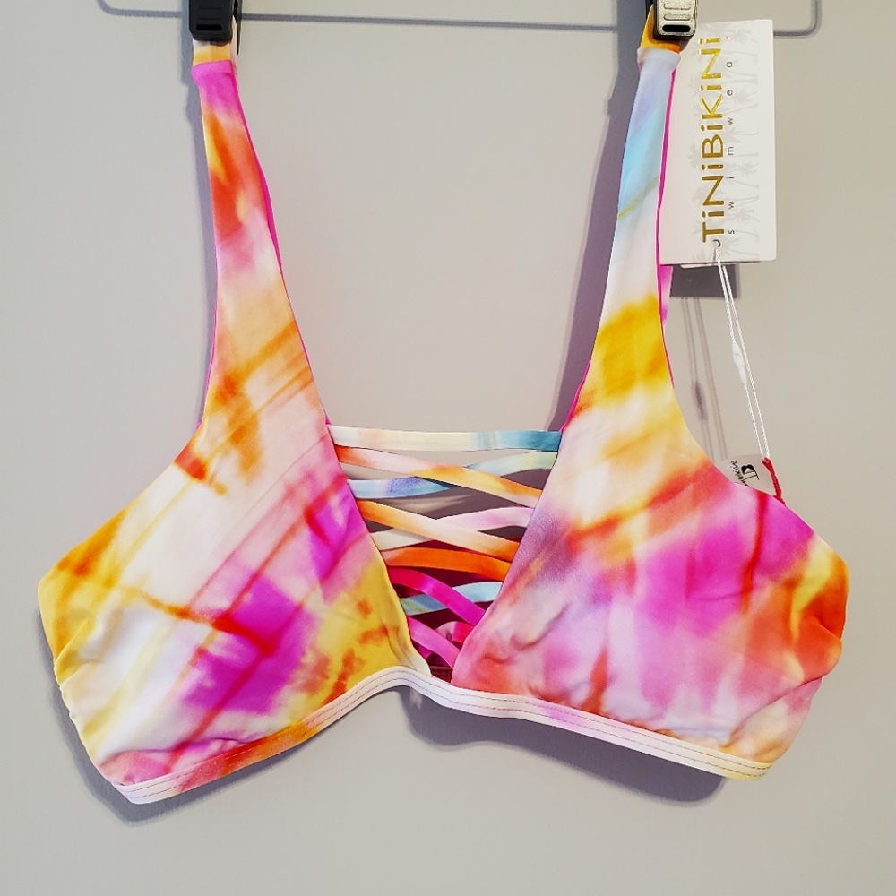 NWT TiniBikini Reversible Tie Dye Bikini Top